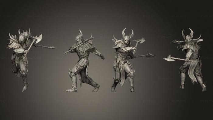 Military figurines (Bloodknight Axe Attack, STKW_3462) 3D models for cnc