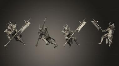 Military figurines Bloodknight Halberd Ready Supports 3d model