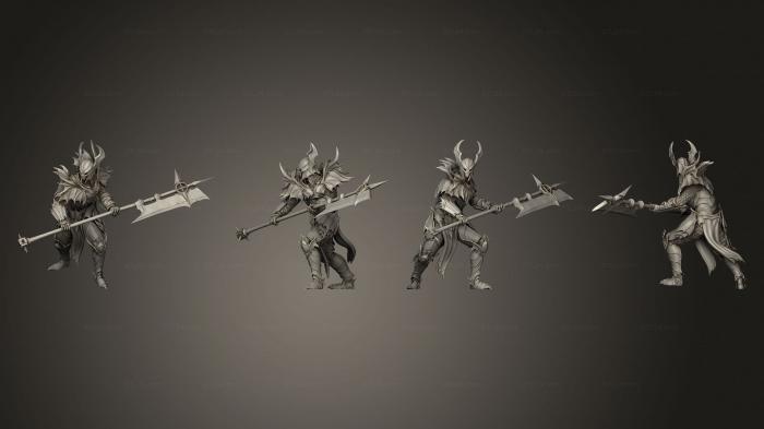 Military figurines (Bloodknight Halberd Ready, STKW_3473) 3D models for cnc