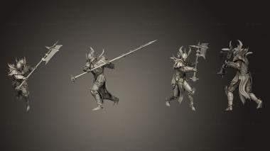 Military figurines Bloodknight Halberd Swing Supports 3d model