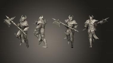 Military figurines Bloodknight Hammer Charge Supports 3d model