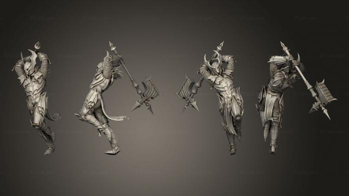 Military figurines (Bloodknight Hammer Windup Supports, STKW_3484) 3D models for cnc