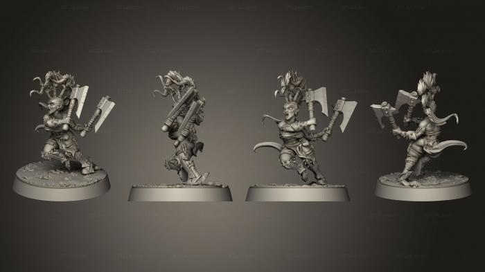 Military figurines (Bloodstone Berserkers A Base 002, STKW_3503) 3D models for cnc