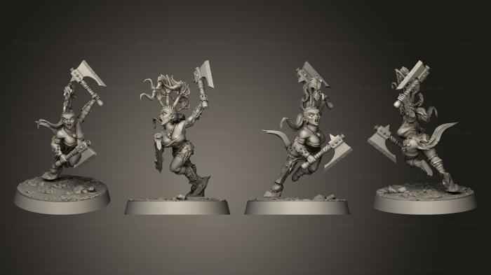 Military figurines (Bloodstone Berserkers A Base 004, STKW_3505) 3D models for cnc