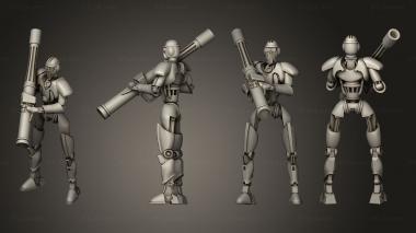 Military figurines Bodyguard Droids rocket launcher 3d model