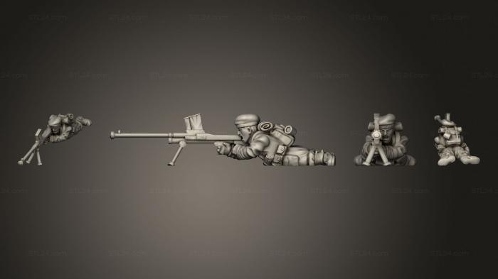 Military figurines (BOYS GUNNER 2, STKW_3650) 3D models for cnc