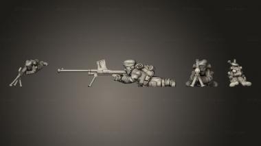 Military figurines BOYS GUNNER 2 3d model