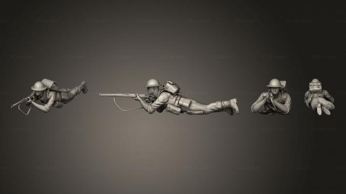 Military figurines (british soldiers ww 2 003, STKW_3708) 3D models for cnc