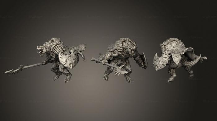 Military figurines (Brute Wyvern Rider A Kit I Cloak Spear Shield, STKW_3797) 3D models for cnc