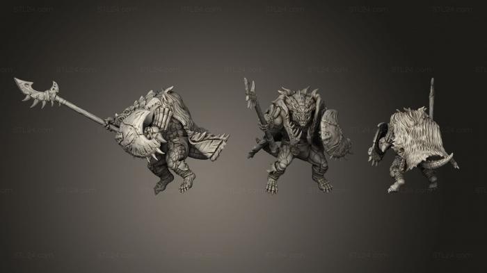 Military figurines (Brute Wyvern Rider C Kit I Cloak Spear Shield, STKW_3804) 3D models for cnc