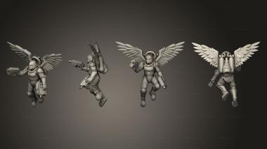Military figurines BS Jetpacks 2 Pistols 3d model