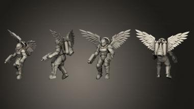 Military figurines BS Jetpacks 3 Pistols 3d model