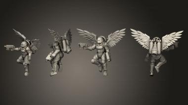 Military figurines BS Jetpacks 4 Pistols 3d model