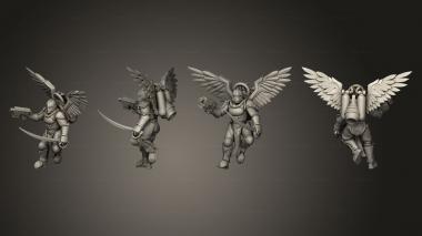 Military figurines BS Jetpacks 5 Pistols 3d model