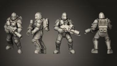 Military figurines BS Troops 1 Flamer 3d model