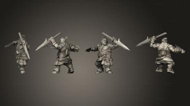 Military figurines Bulky Dwarf Fighting 3d model