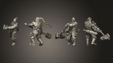 Military figurines burgash the blasthammer barbarian 3d model