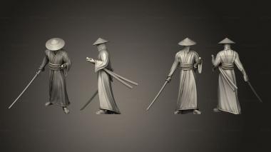 Military figurines bushido Ronin 3d model
