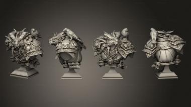 Military figurines bust warlock 3d model
