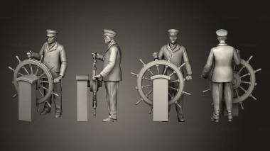 Military figurines captain and offecers of sailing ship 001 3d model