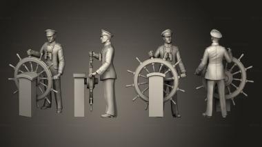 Military figurines captain and offecers of sailing ship 002 3d model