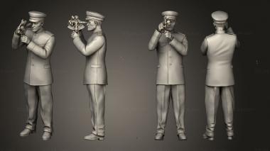 Military figurines captain and offecers of sailing ship 004 3d model