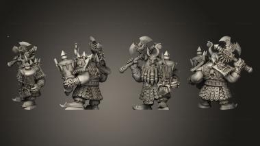 Military figurines Captain Axe 002 3d model