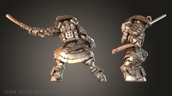 Military (Инопланетный самурай – со шлемом, STKW_40550) 3D модель для ЧПУ станка