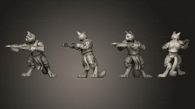 Military figurines Cat Crossbows pose 3 3d model