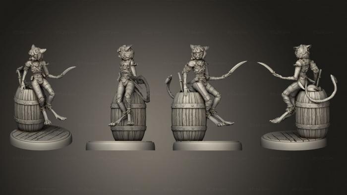 Military figurines (Cat Thief Sitting, STKW_4098) 3D models for cnc