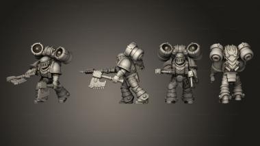 Military figurines chainaxe assault 09 3d model