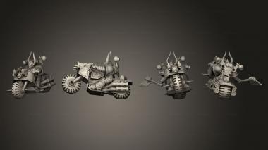 Military figurines chaos biker Doom Rider decimated 3d model