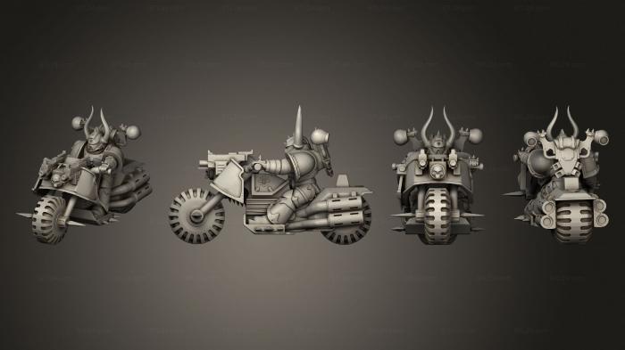 Military figurines (chaos biker, STKW_4245) 3D models for cnc
