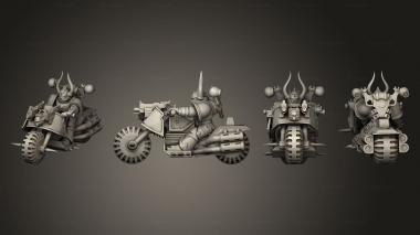 Military figurines chaos biker 3d model