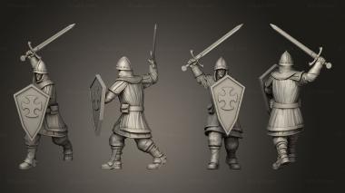 Military figurines City Guard Sword Shield 3d model