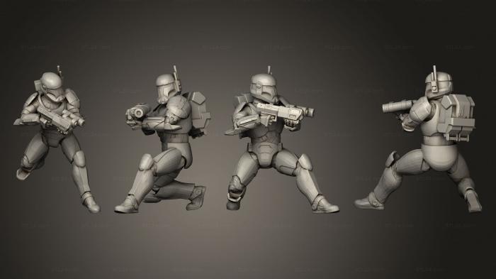 Military figurines (CLONE COMMANDO 2, STKW_4375) 3D models for cnc