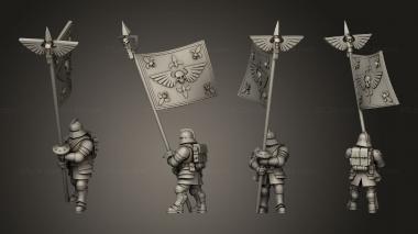 Military figurines Command squad Colour Bearer 3d model