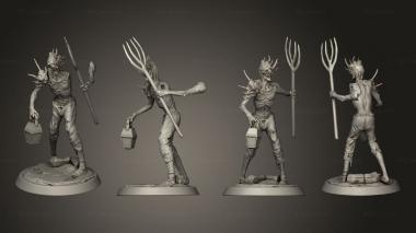 Military figurines Corrupt Villager Pitchfork Idle Supports 3d model