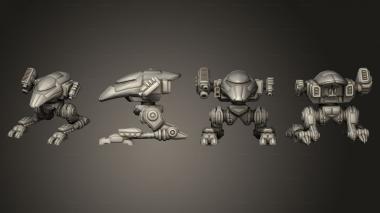 Military figurines Corvid sit crouch pose 3d model