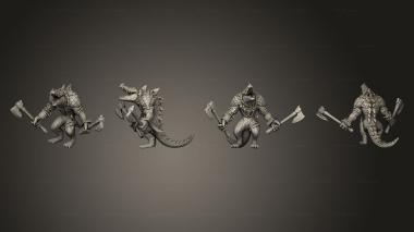 Military figurines Crocodile Warrior Berserker Large 3d model