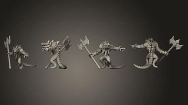 Military figurines Crocodile Warrior Chief Large 3d model