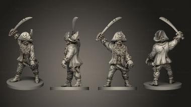 Military figurines Crosslances Undead captain mirrored 3d model