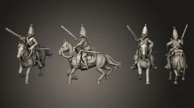 Military figurines Curasiers 01 3d model