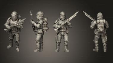 Military figurines cybernetic bounty hunter 3d model
