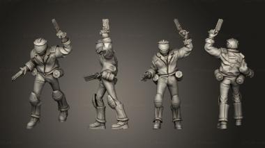 Military figurines cyberpunk male 3d model