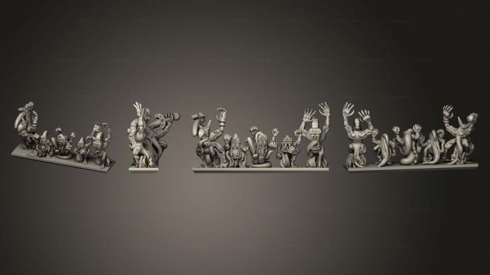 Military figurines (Daemon Army Flame Daemons V 1 Strip 4, STKW_4792) 3D models for cnc