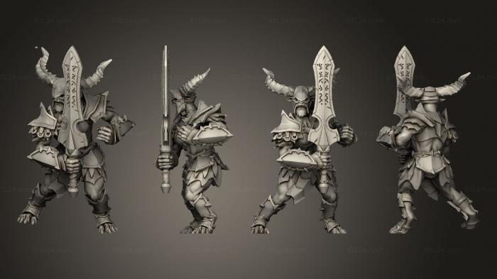 Military figurines (Daemon Guards Axe 002, STKW_4812) 3D models for cnc