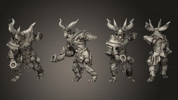 Military figurines (Daemon Guards Axe 004, STKW_4814) 3D models for cnc