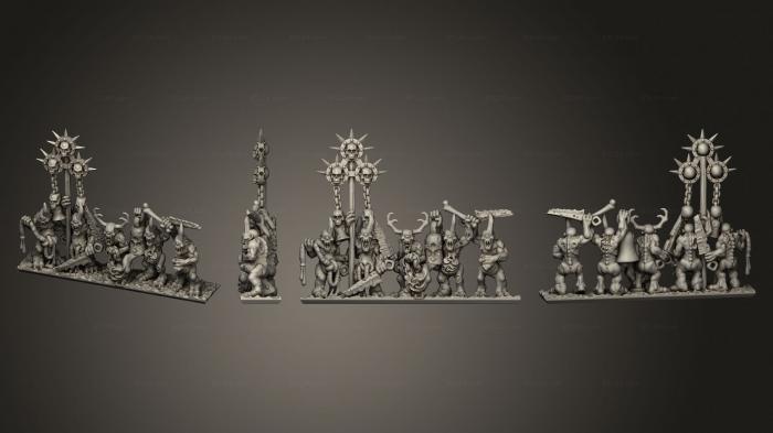 Military figurines (daemonic peilence horde Strip command 1, STKW_4821) 3D models for cnc