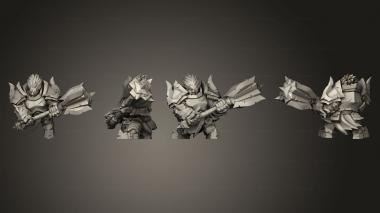 Military figurines Dark Dwarven Raiders Champion 1 3d model